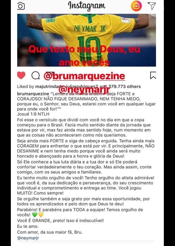 Fãs de Bruna Marquezine e Neymar recuperam carta emocionante