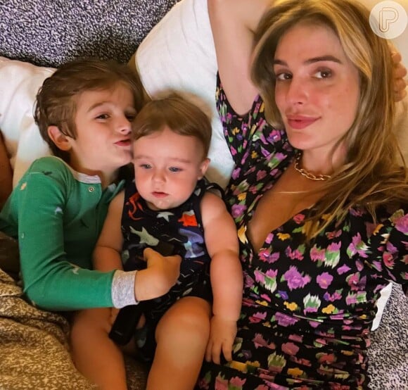 Rafa Brites é mãe de Rocco, de 5 anos, e Leon, de 10 meses