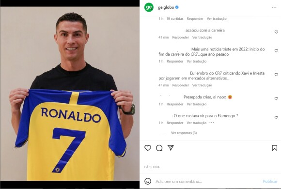 Anúncio de Cristiano Ronaldo mexeu com os torcedores