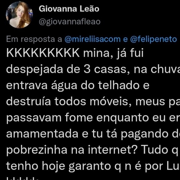 Giovanna, da Casa de Vidro do 'BBB 23', fez uma crítica relacionada ao atual presidente Lula em 2018