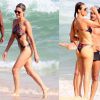 Fernanda Lima também usou modelo de maiô 'engana-mamãe' em dias de praia