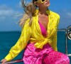Andressa Suita combinou rosa e amarelo nesse look de verão