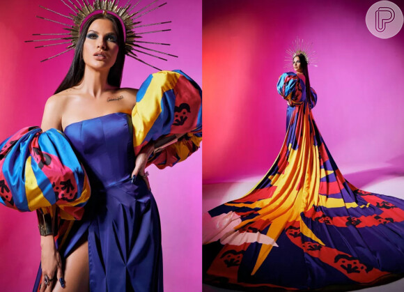 Andressa Suita usou look que representava o sol no Baile da Vogue