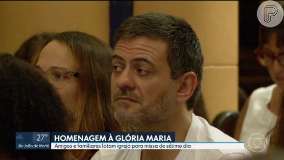 Missa de Sétimo Dia de Gloria Maria contou com a presença de Bruno Astuto