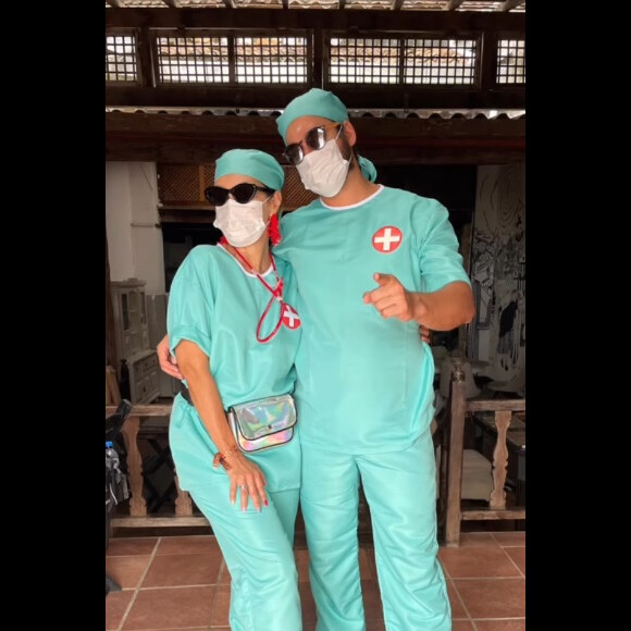 Fátima Bernardes e Túlio Gadêlha usaram 'fantasia' de médica e enfermeiro para o carnaval 2023