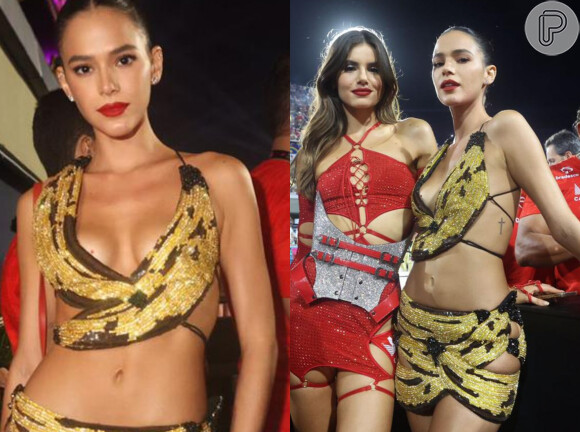 Bruna Marquezine e Camila Queiroz curtiram os desfiles do Grupo Especial do Rio de Janeiro