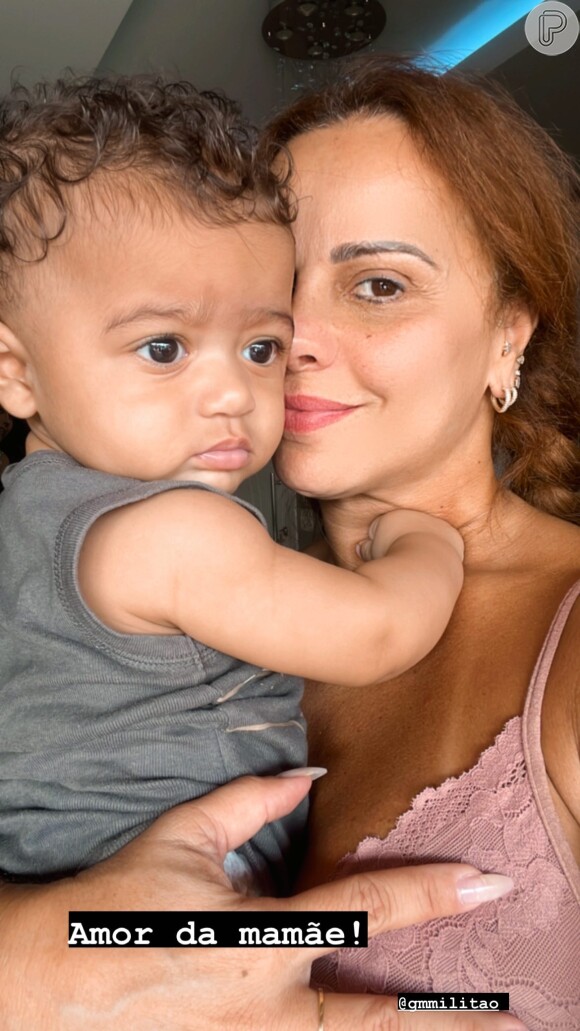 Viviane Araujo se derreteu pelo filho na web: 'Amor da mamãe'