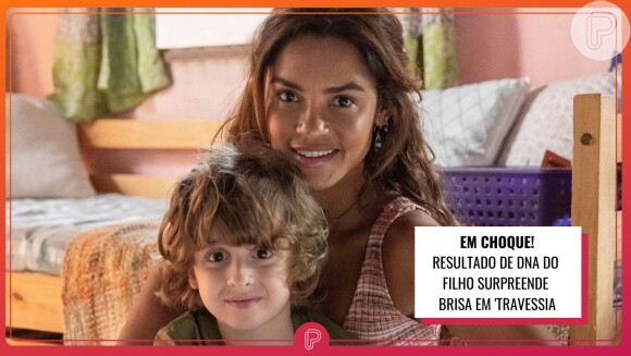 Novela 'Travessia': exame de DNA do filho, Tonho (Vicente Alvite), deixa Brisa (Lucy Alves) em choque. 'Troca na maternidade'