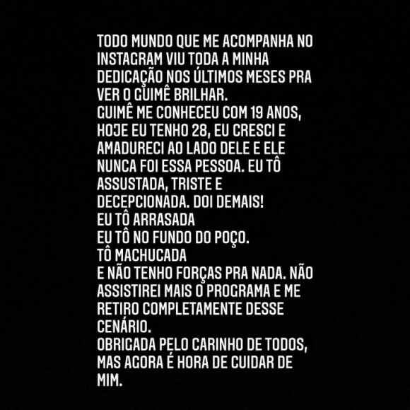 BBB 23: Lexa se pronunciou a respeito da polêmica envolvendo o marido, MC Guimê, e avisou que não assistirá mais ao reality show