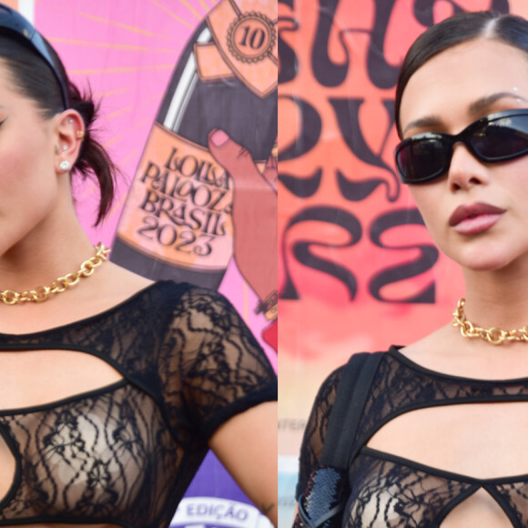 Flavia Pavanelli ousou com transparência e tapa-seios no Lollapalooza 2023