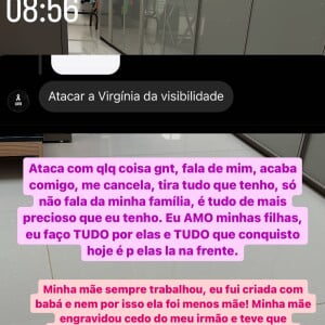 Virginia Fonseca rebateu crítica de Evaristo Costa após filha aparecer chorando em seus braços e ser alvo de alfinetada de internauta