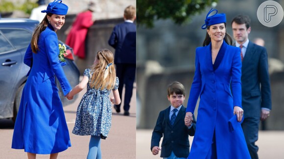 Kate Middleton coordenou os looks de Páscoa com os três filhos