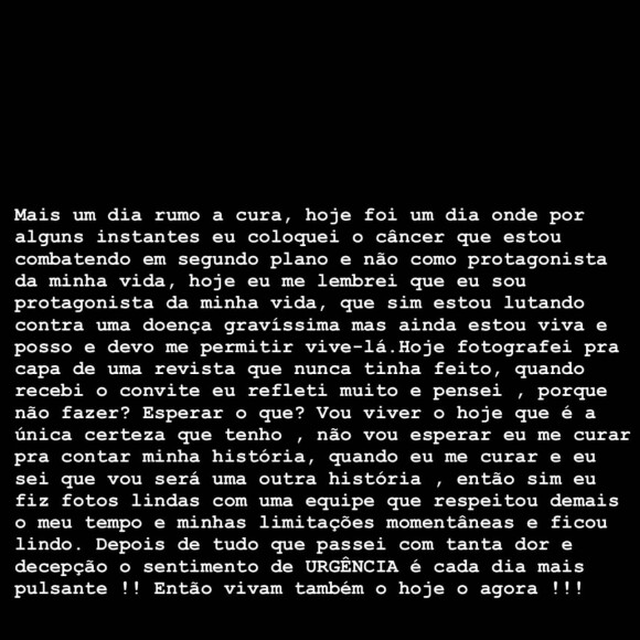 Preta Gil fez um desabafo sobre seus últimos meses nas redes sociais