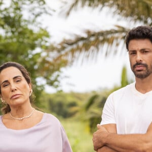 Na novela 'Terra e Paixão', Caio (Cauã Reymond) tem péssima relação com a madrasta, Irene (Gloria Pires)