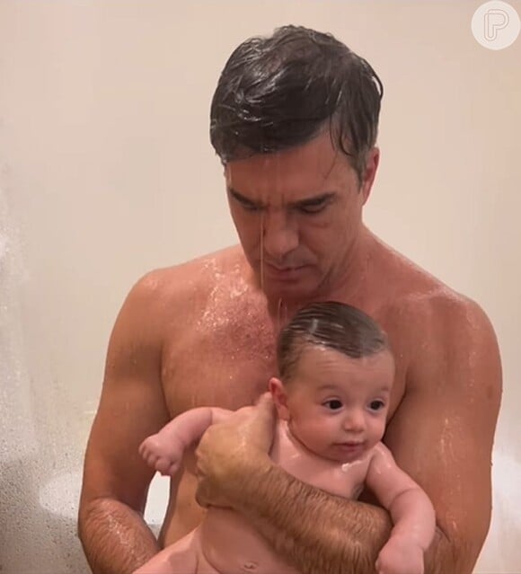 Jarbas Homem de Mello deu o primeiro banho de chuveiro de Luca