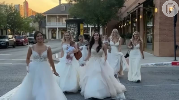 Após usarem vestidos de noiva para jantar, família viraliza e vai parar na TV 