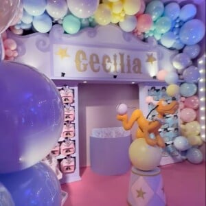 Aniversário de Cecília também teve personagens da Disney na decoração