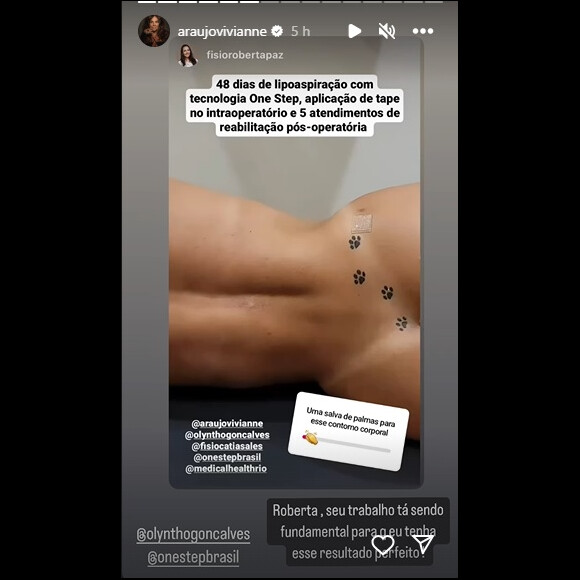 Viviane Araujo deixou tatuagem íntima à mostra ao exibir resultado de lipoaspiração
