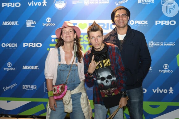 Thiago Lacerda, Vanessa Lóes e Gael, primogênito do casal, foram ao Festival de Inverno Rio.