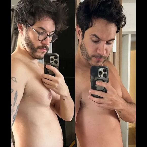 Eliezer compartilhou antes e depois do começo da dieta nas redes sociais