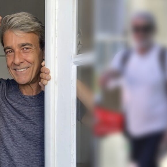 Alexandre Borges foi flagrado no aeroporto do Rio de Janeiro e surpreendeu por aparência.