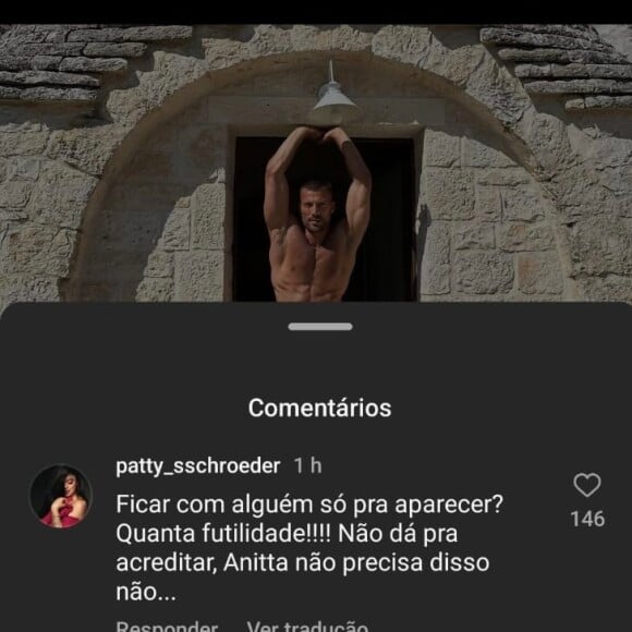 Perfil do ex-affair de Anitta está tomado por críticas e emojis de vômito