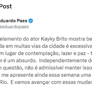 Prefeito do Rio pediu mudança em velocidade permitida na orla após acidente de Kayky Brito
