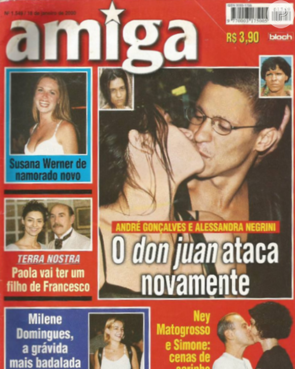 Alessandra Negrini e André Gonçalves chegaram a namorar nos anos 2000, mas a semelhança com Valentina é pura coincidência