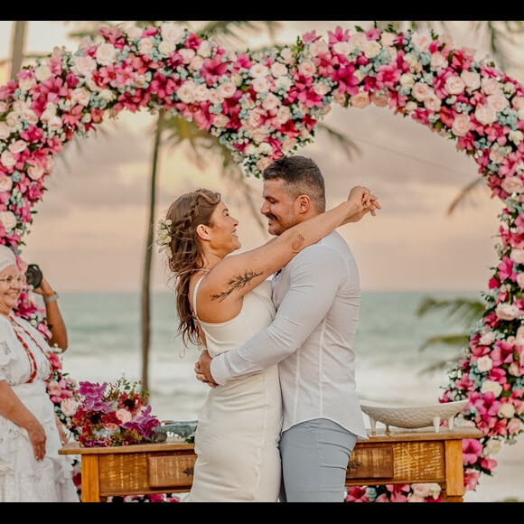 Bruno Lopes e Priscila Fantin escolheram o Grand Palladium Imbassaí Resort & Spa para sua nova cerimônia