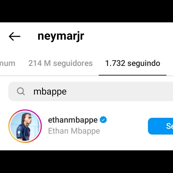 Neymar também deixou de seguir Mbappé