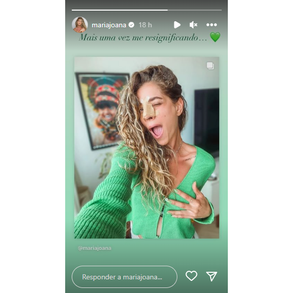 Maria Joana deixou claro que está melhor apesar de mostrar foto com curativo no rosto: 'Mais uma vez me resignificando'