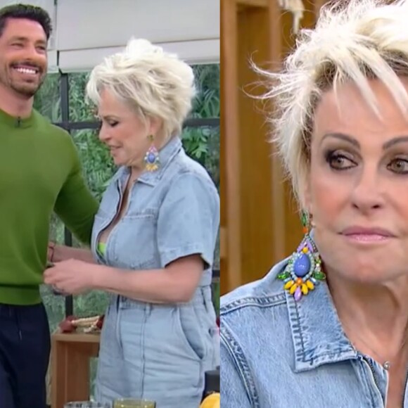 Ana Maria Braga tenta mostrar barriga sarada de Cauã Reymond e lhe dá um susto na Globo