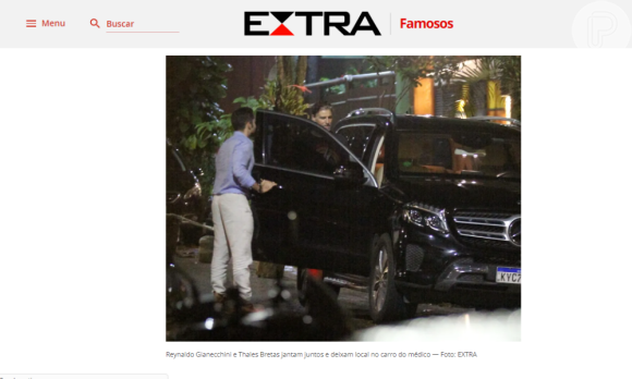 Thales Bretas abriu a porta do carro para Reynaldo Gianecchini. Fotos foram divulgadas pelo jornal Extra