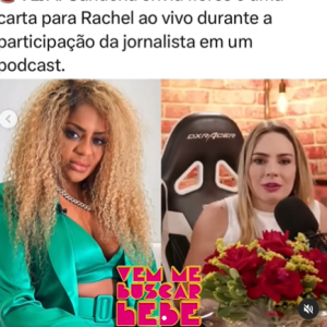 Rachel Sheherazade aceita pedido de desculpas de Cariúcha após ganhar buquê de flores ao vivo em entrevista