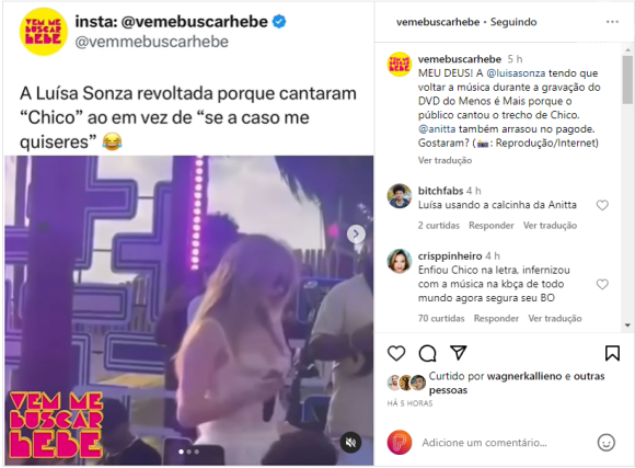 Luísa Sonza mudou a letra de 'Chico' para agradar público de Fortaleza em gravação de DVD