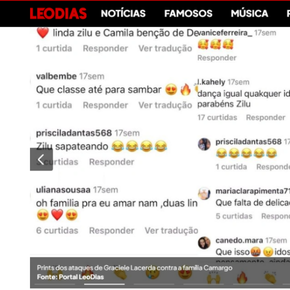 Zilu Godoi é alvo de deboche do perfil fake atribuído a Graciele Lacerda