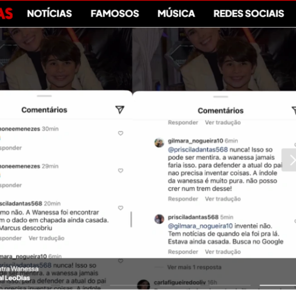 Wanessa Camargo foi acusada de trair Marcus Buaiz com Dado Dolabella em comentário do perfil fake atribuído a Graciele Lacerda