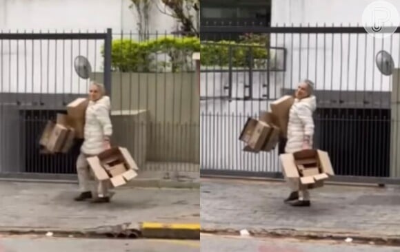 Ex-atriz Regina Duarte é flagrada catando lixo nas ruas de São Paulo