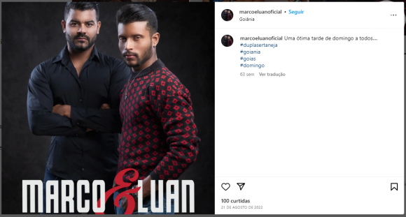 Perfil da dupla sertaneja Marco e Luan tranca para comentários após divulgação de agressão do cantor Luan