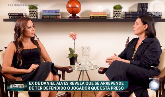 Ex de Daniel Alves, Dinorah falou em entrevista ao 'Domingo Espetacular', da Record