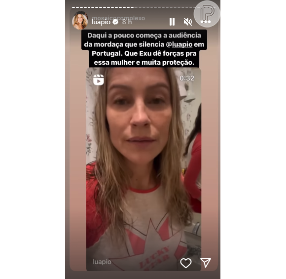 Luana Piovani pediu ajuda de seus seguidores para lhe mandaram boas vibrações antes da audiência