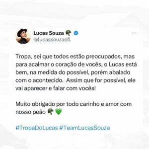 Lucas Souza fora de 'A Fazenda 2023': equipe se pronunciou de novo quase um dia após o ex-marido de Jojo Todynho deixar o reality