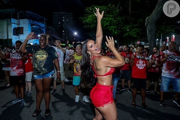 Viviane Araujo vem encarando maratonna de ensaios para o carnaval 2024 do Salgueiro