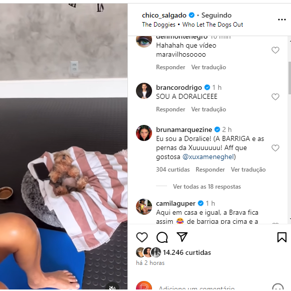 Bruna Marquezine fica surpresa com pernas e barriga de Xuxa Meneghel ao ver treino da apresentadora: 'Gostosa'