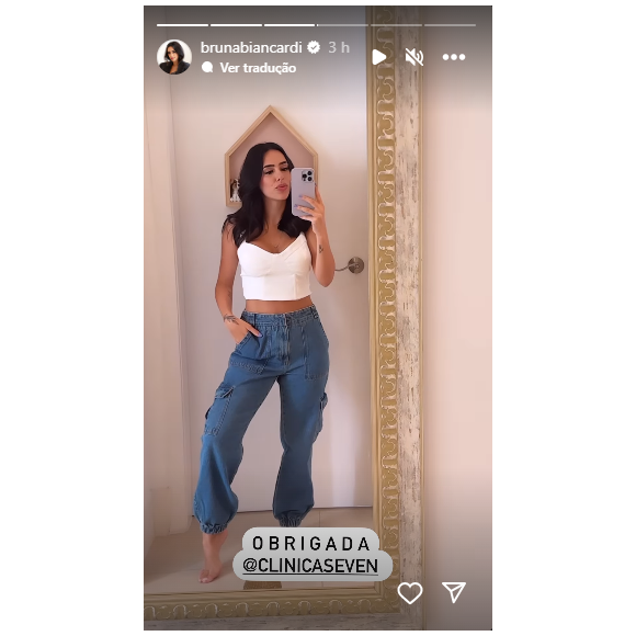 Bruna Biancardi após o nascimento da Mavie mostrou que já recuperou as medidas do seu corpo de antes da gravidez