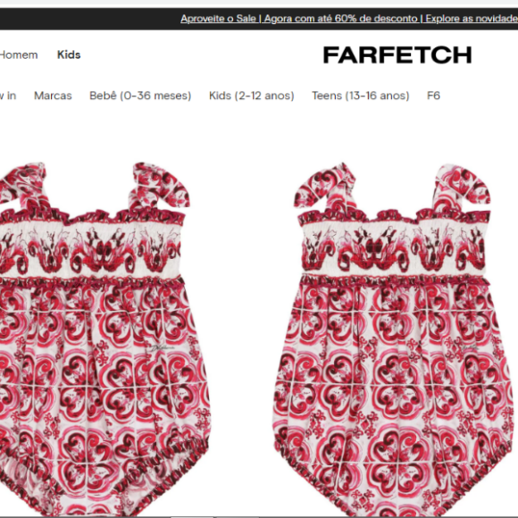 Look de Mavie, filha de Neymar e Bruna Biancardi, está disponível por R$ 3.111, também com pagamento em até 12 vezes sem juros