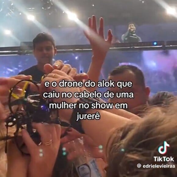 A queda do drone aconteceu bem próximo do palco aonda Alok estava