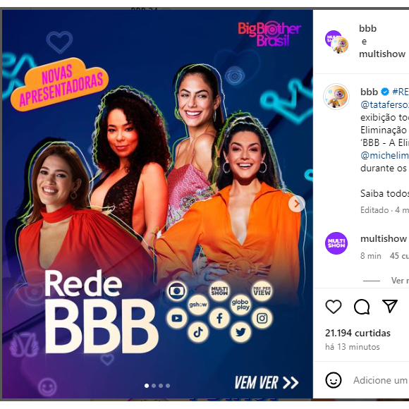 Time do Rede BBB terá Ana Clara, Mari Gonzalez, Micheli Machado e Thaís Fersoza