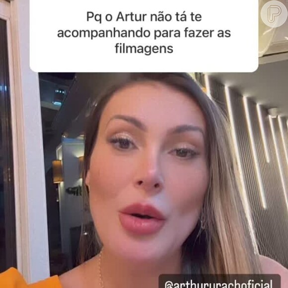 Andressa Urach confirmou o fim da parceria com o filho em uma caixinha de perguntas no Instagram