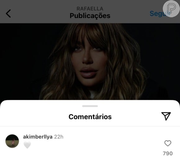 Rafaella Santos, irmã de Neymar, ganhou um emoji de coração de Kimberly em sua mais recente publicação no Instagram